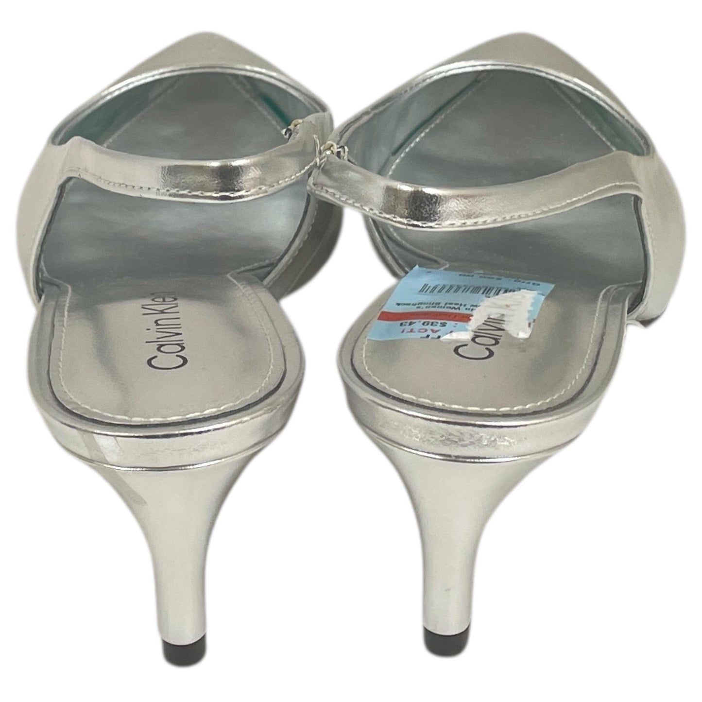 Shoes Heels Kitten By Calvin Klein In Silver, Size:8