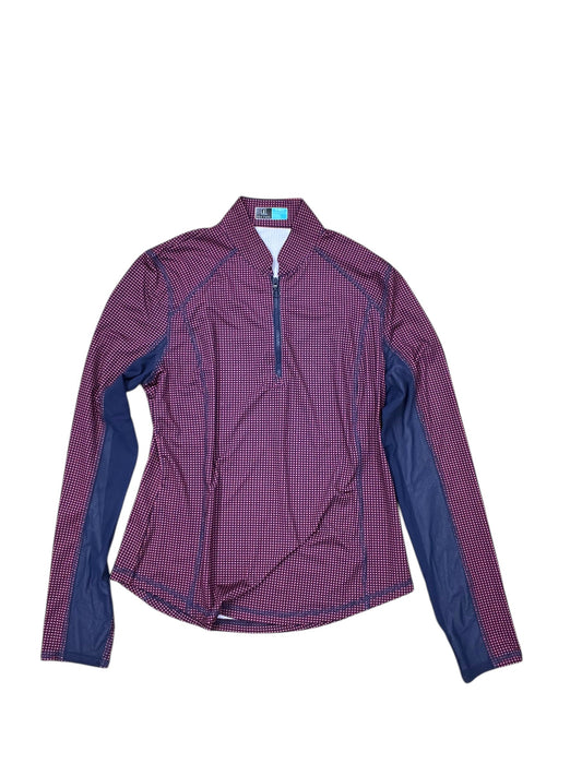 Athletic Top Ls Collar By Pga Tour In Blue & Red, Size:S