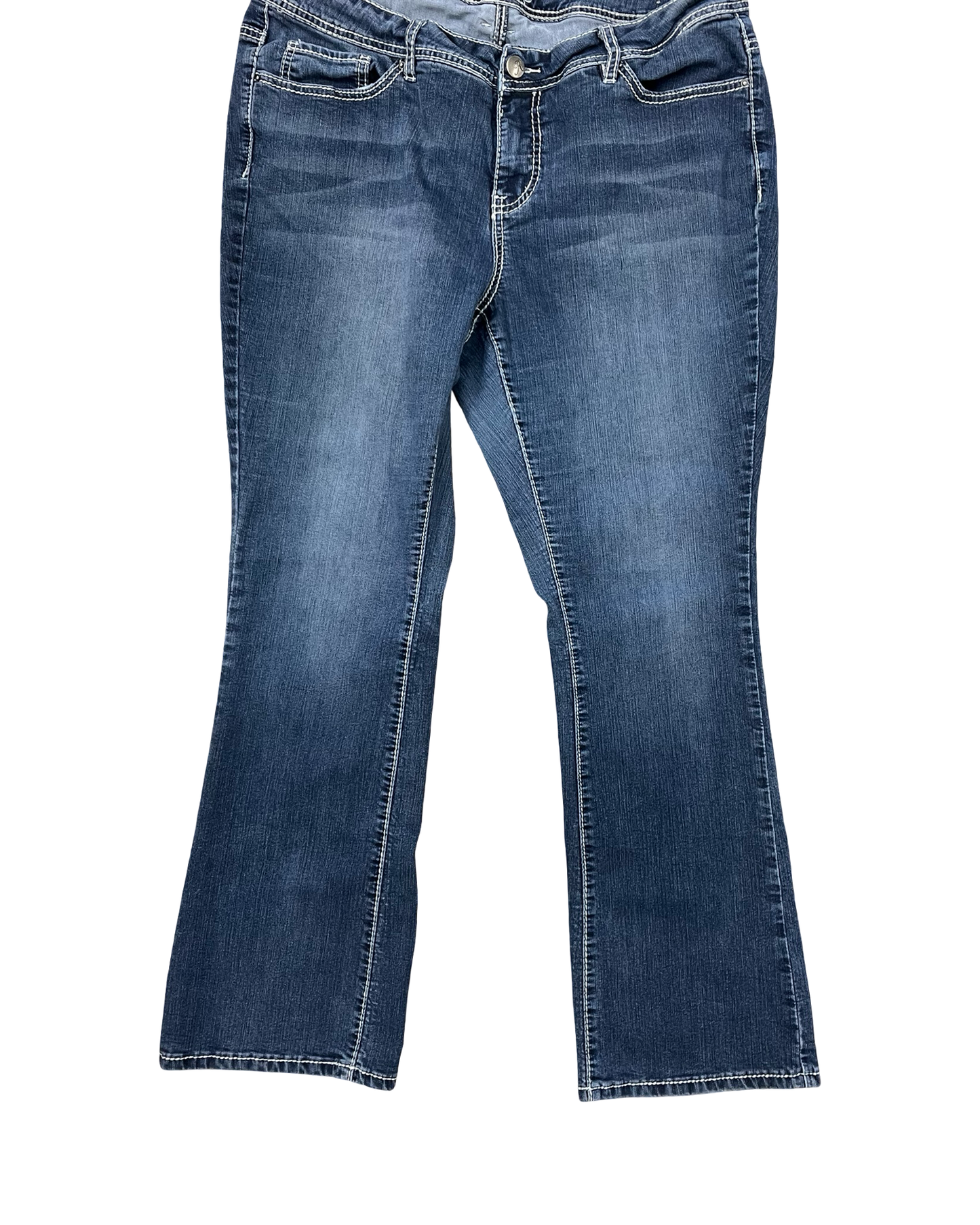 Jeans Boot Cut By Royalty In Blue Denim, Size:18