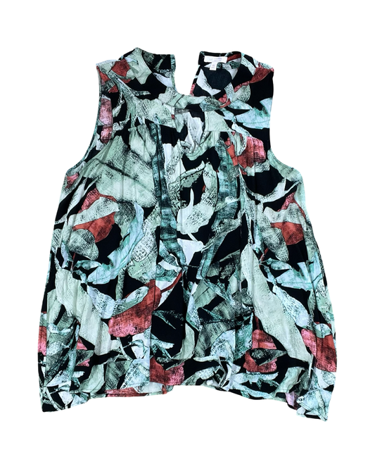 Top Sleeveless By Lc Lauren Conrad In Black & Green, Size:Xl