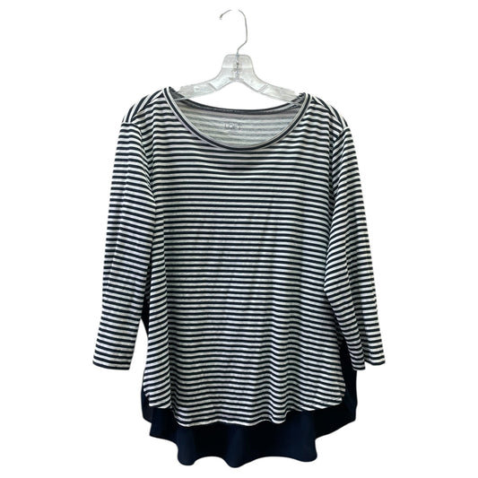 Top 3/4 Sleeve By Loft In Blue Denim, Size:Xl