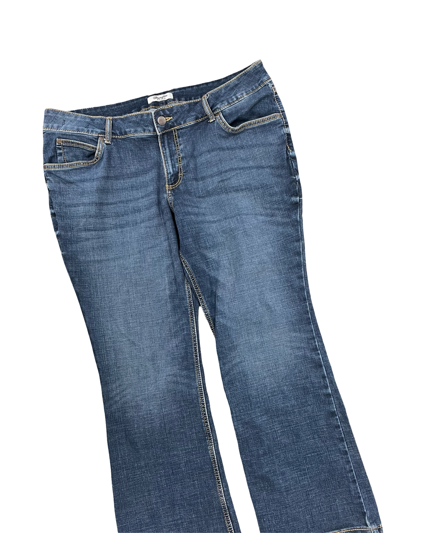 Jeans Boot Cut By Wrangler In Blue Denim, Size:20