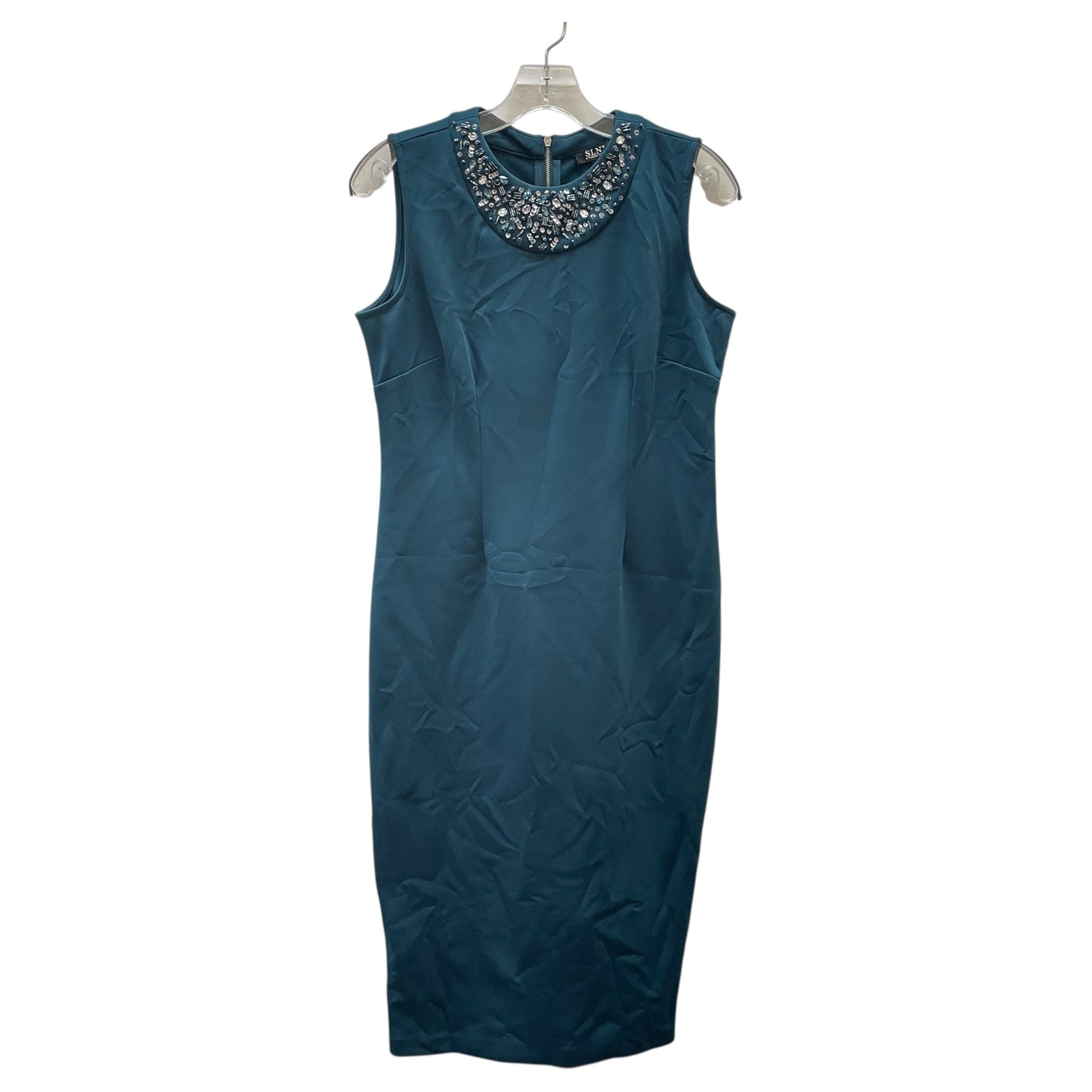 Dress Party Midi By SLNY In Teal, Size:10
