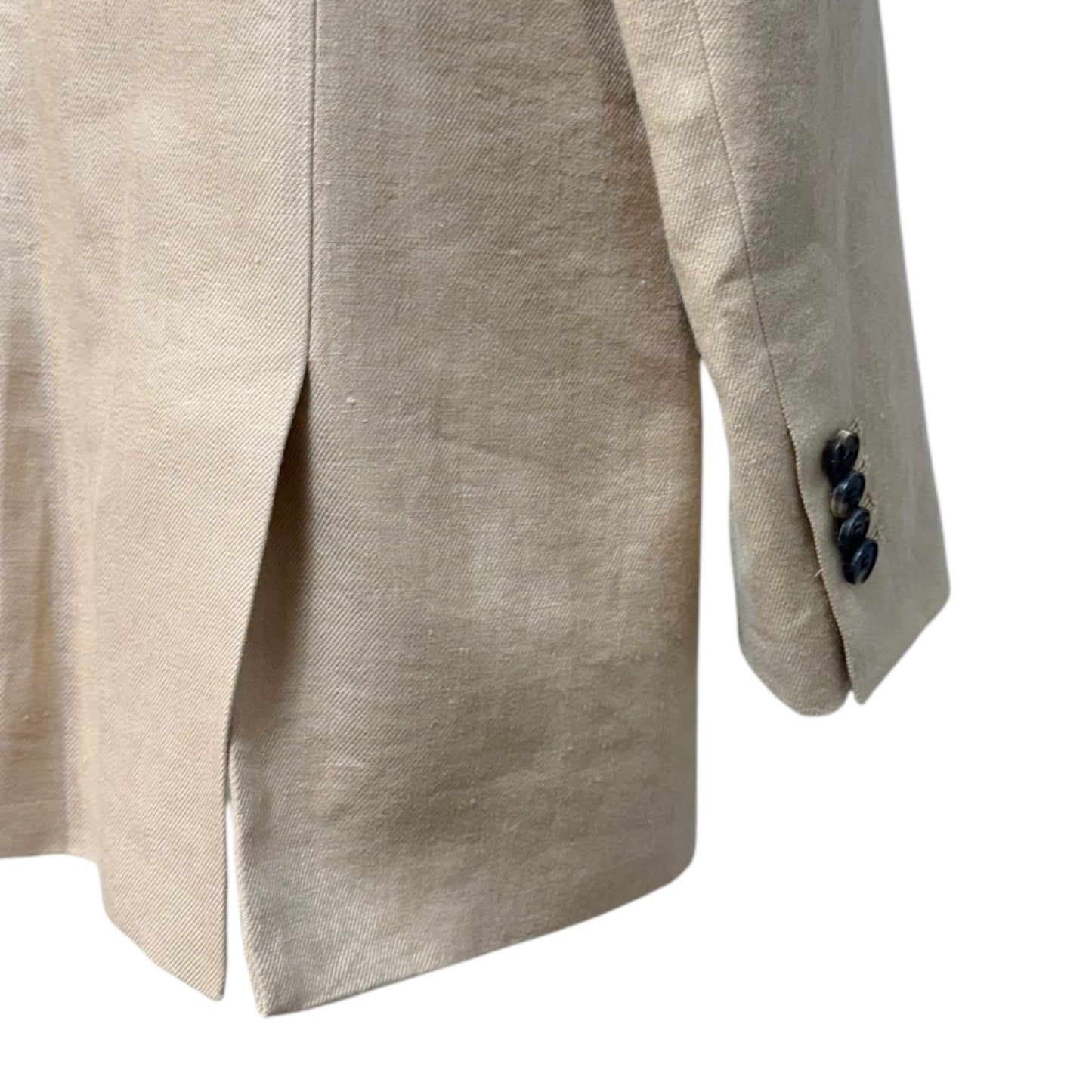 Linen Patch Pocket Blazer Designer By Lafayette 148 In Tan, Size: L