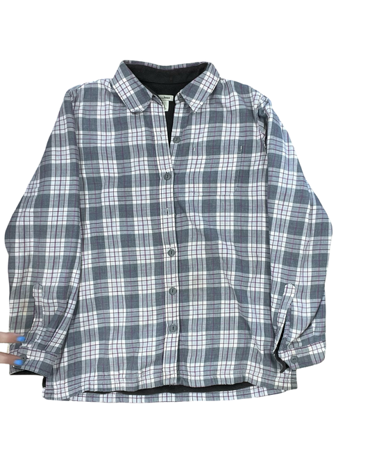 Jacket Shirt By L.L. Bean In Grey & Pink, Size:S