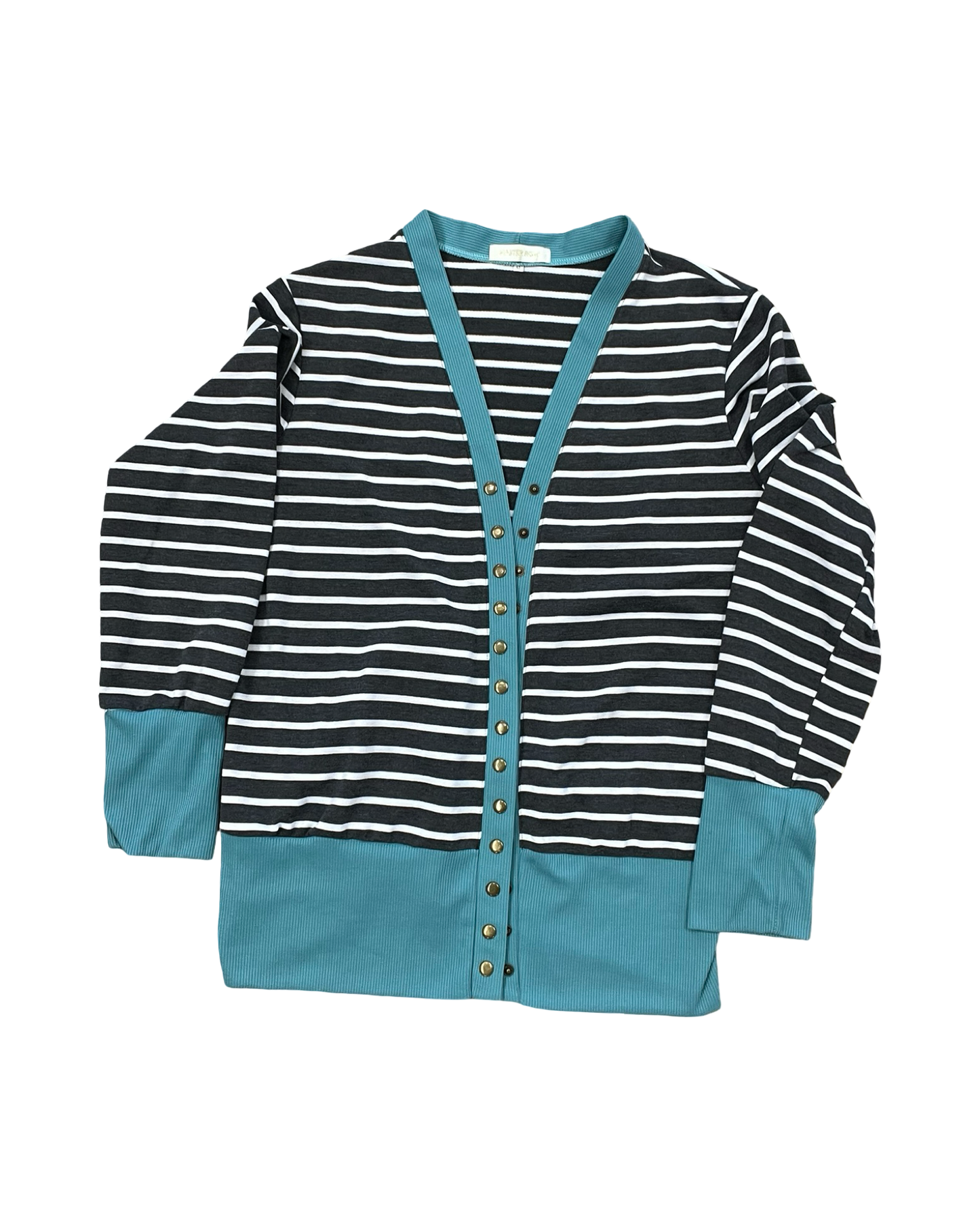Cardigan By Clothes Mentor In Grey & White, Size:Xl