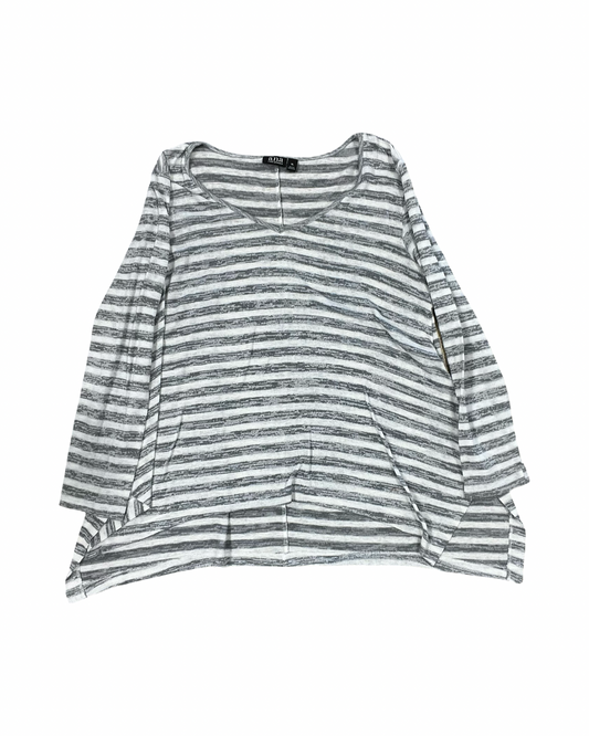 Top Ls By Ana In Grey & White, Size:Xl