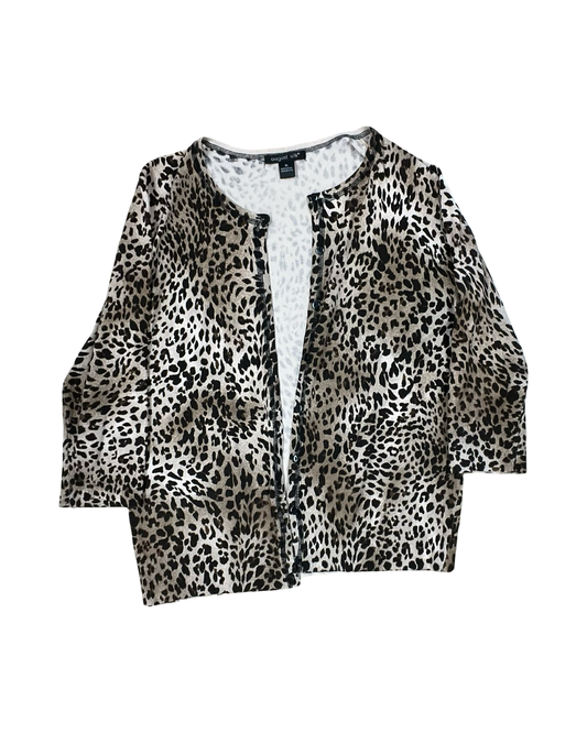 Cardigan By August Silk In Leopard Print, Size:Xl