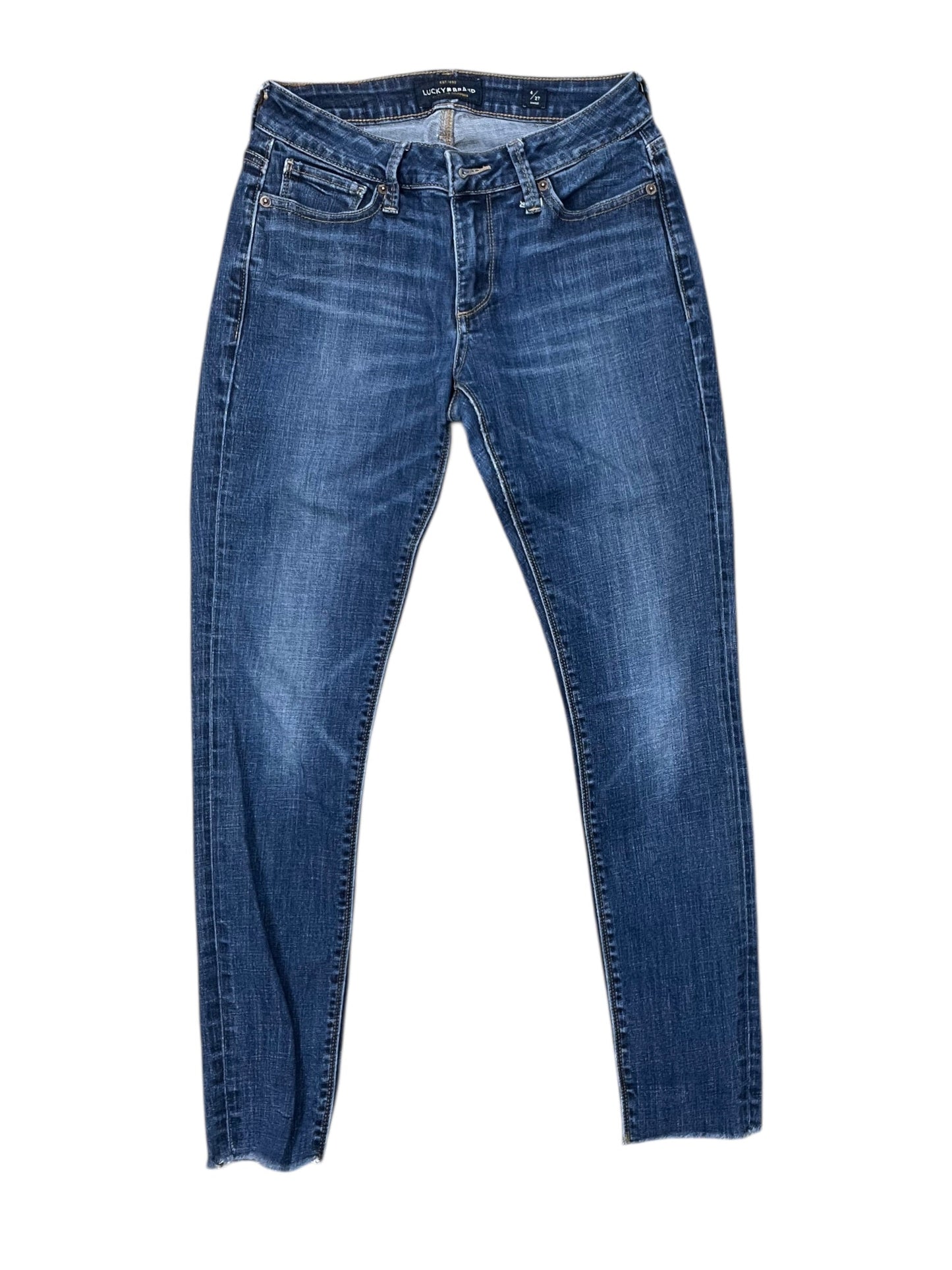 Jeans Cropped By Lucky Brand In Blue Denim, Size:4