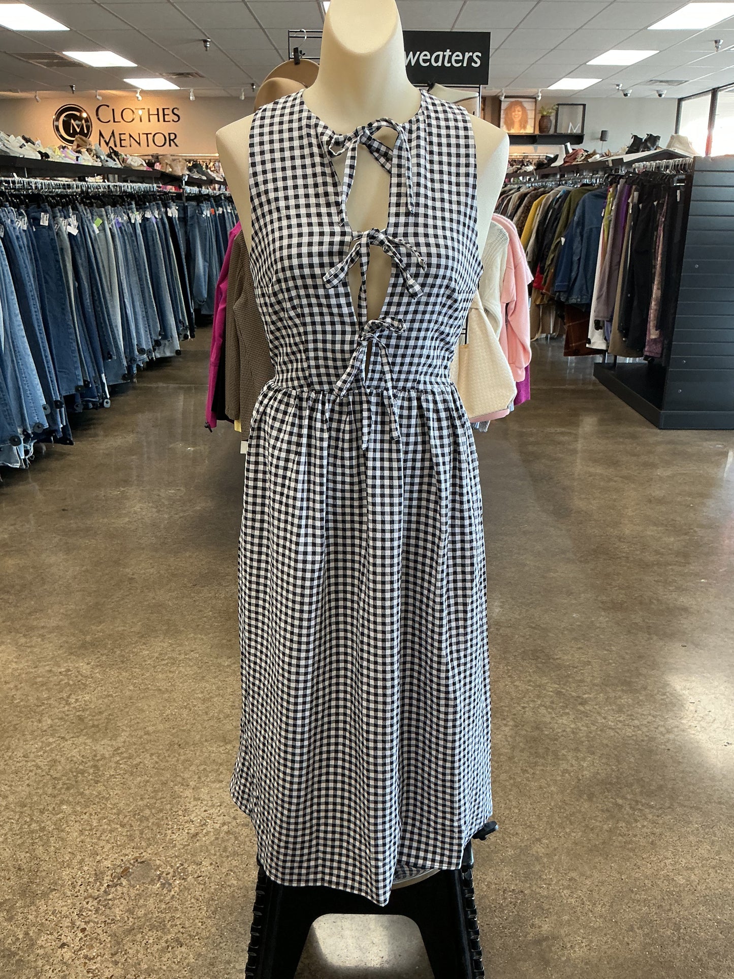 Dress Casual Midi By Cmc In Black & White, Size:Xs