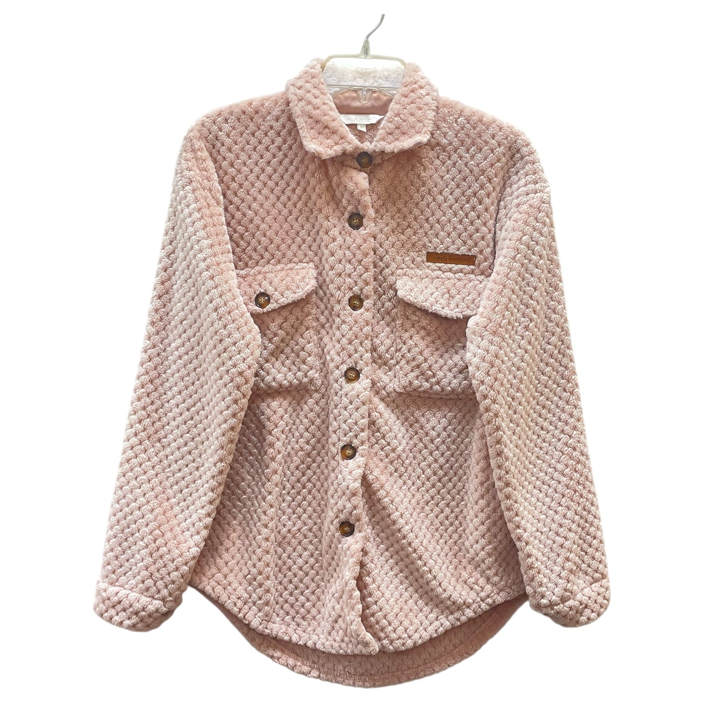 Jacket Fleece By Simply Southern In Pink, Size:M