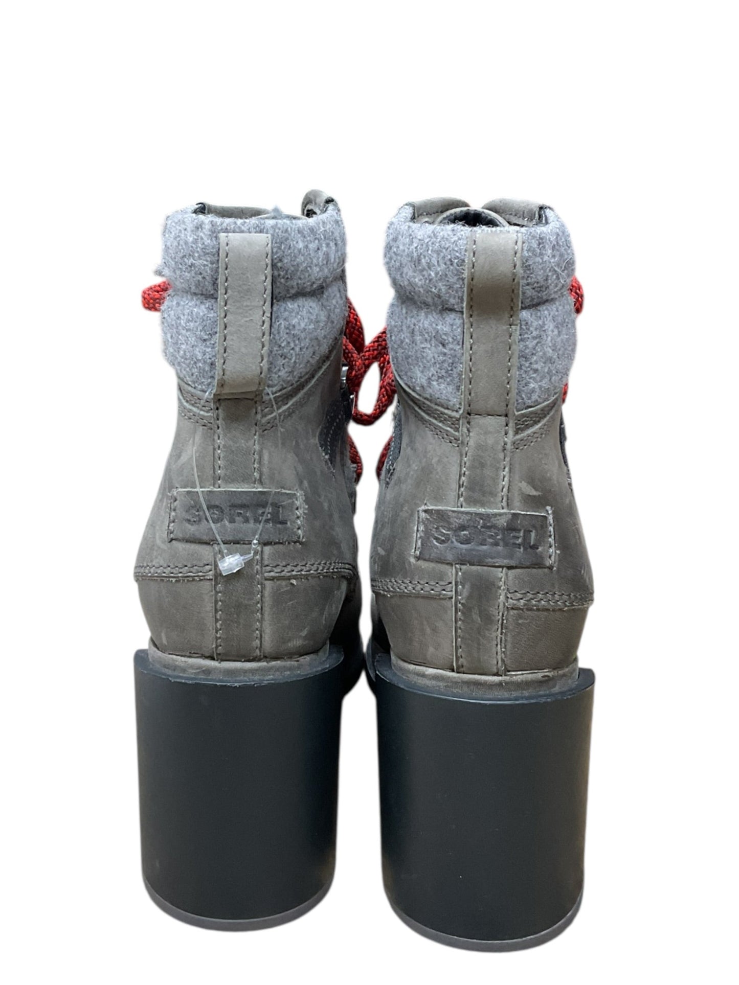 Boots Ankle Heels By Sorel In Green & Grey, Size:9