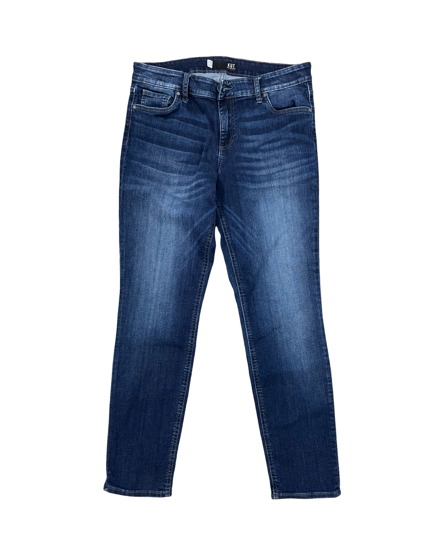 Jeans Straight By Kut In Blue Denim, Size:8