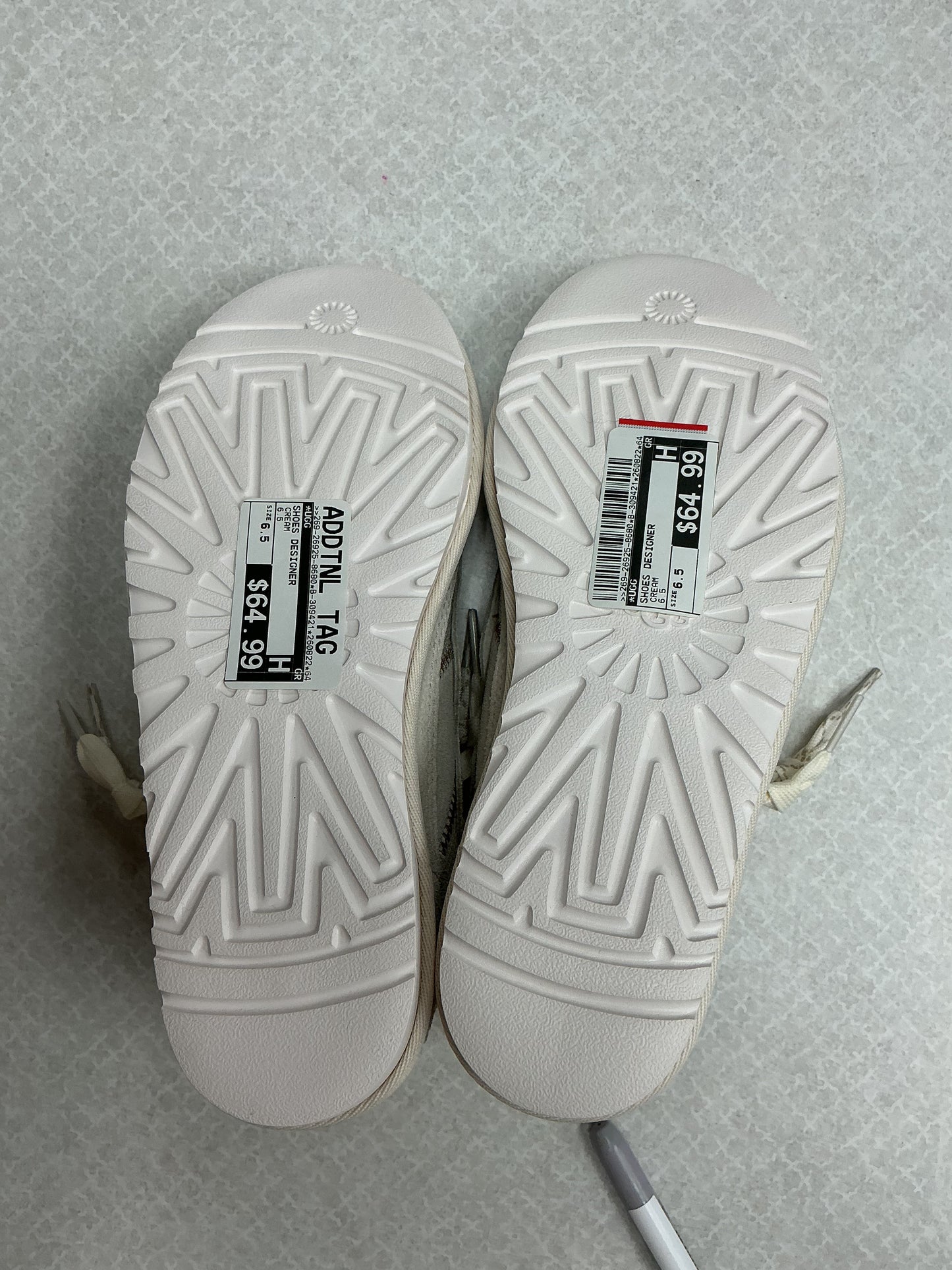 Shoes Designer By Ugg In Cream, Size:6.5