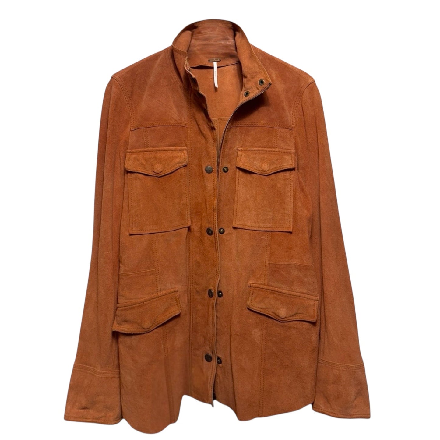 Kimberly Suede Shirt Jacket By Free People In Spice, Size: L
