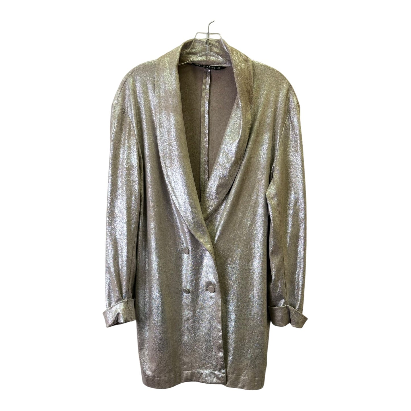 Blazer By Zara Basic In Silver, Size:L