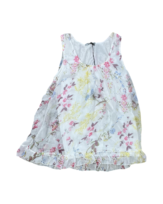 Top Sleeveless By Clothes Mentor In White, Size:S