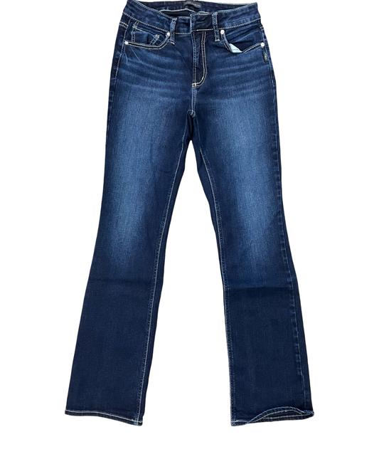 Jeans Boot Cut By Silver In Blue Denim, Size:10