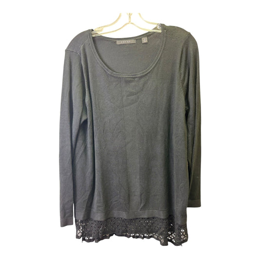 Top Ls By Cyrus Knits In Black, Size:1X