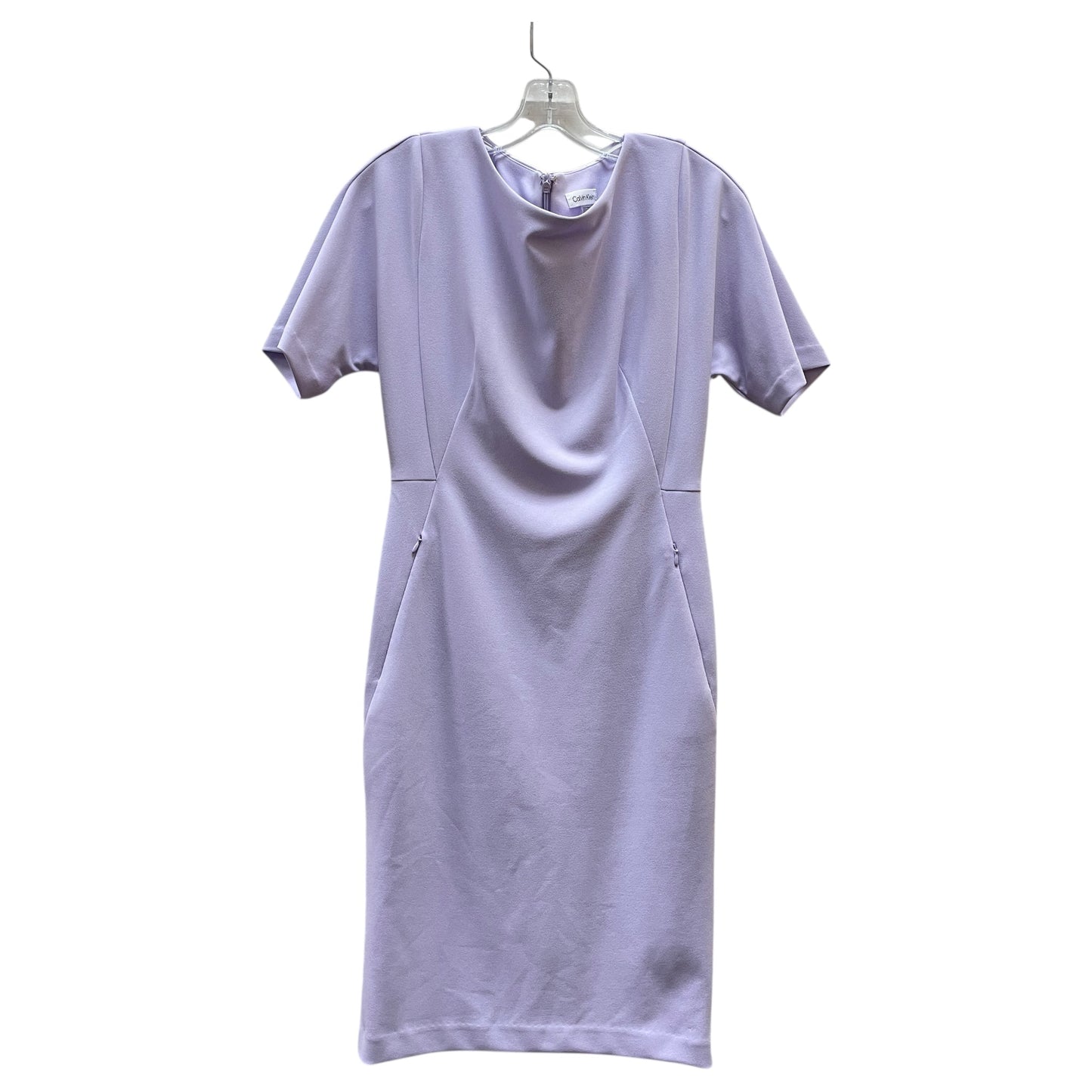 Dress Casual Midi By Calvin Klein In Maroon, Size:4