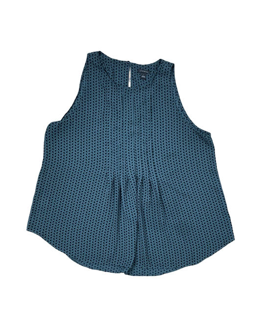 Top Sleeveless By Ann Taylor In Black & Green, Size:L