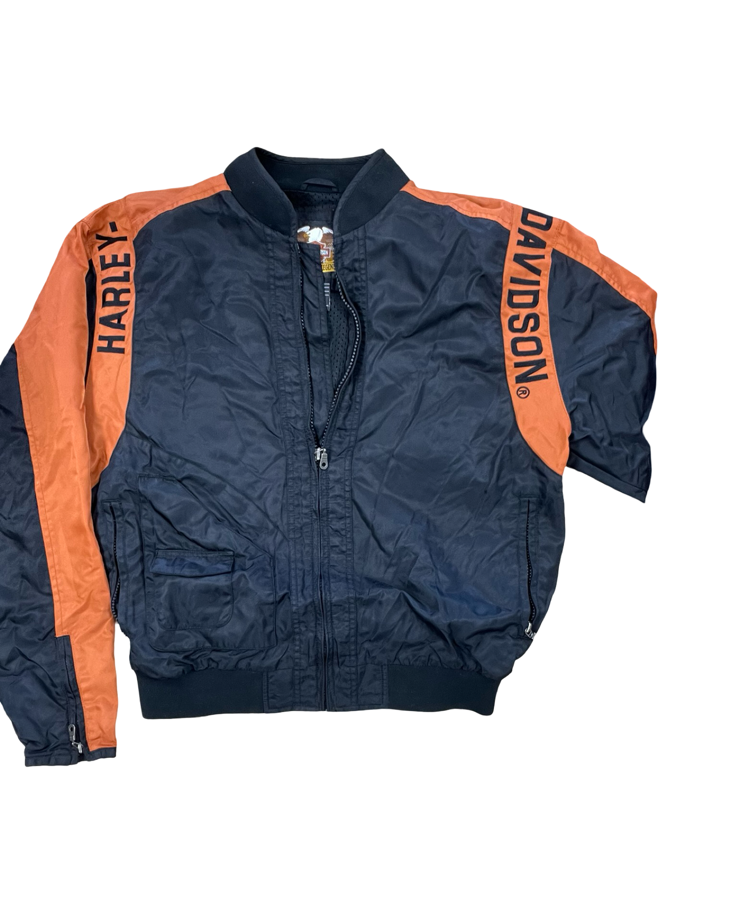 Jacket Other By Harley Davidson In Black & Orange, Size:M