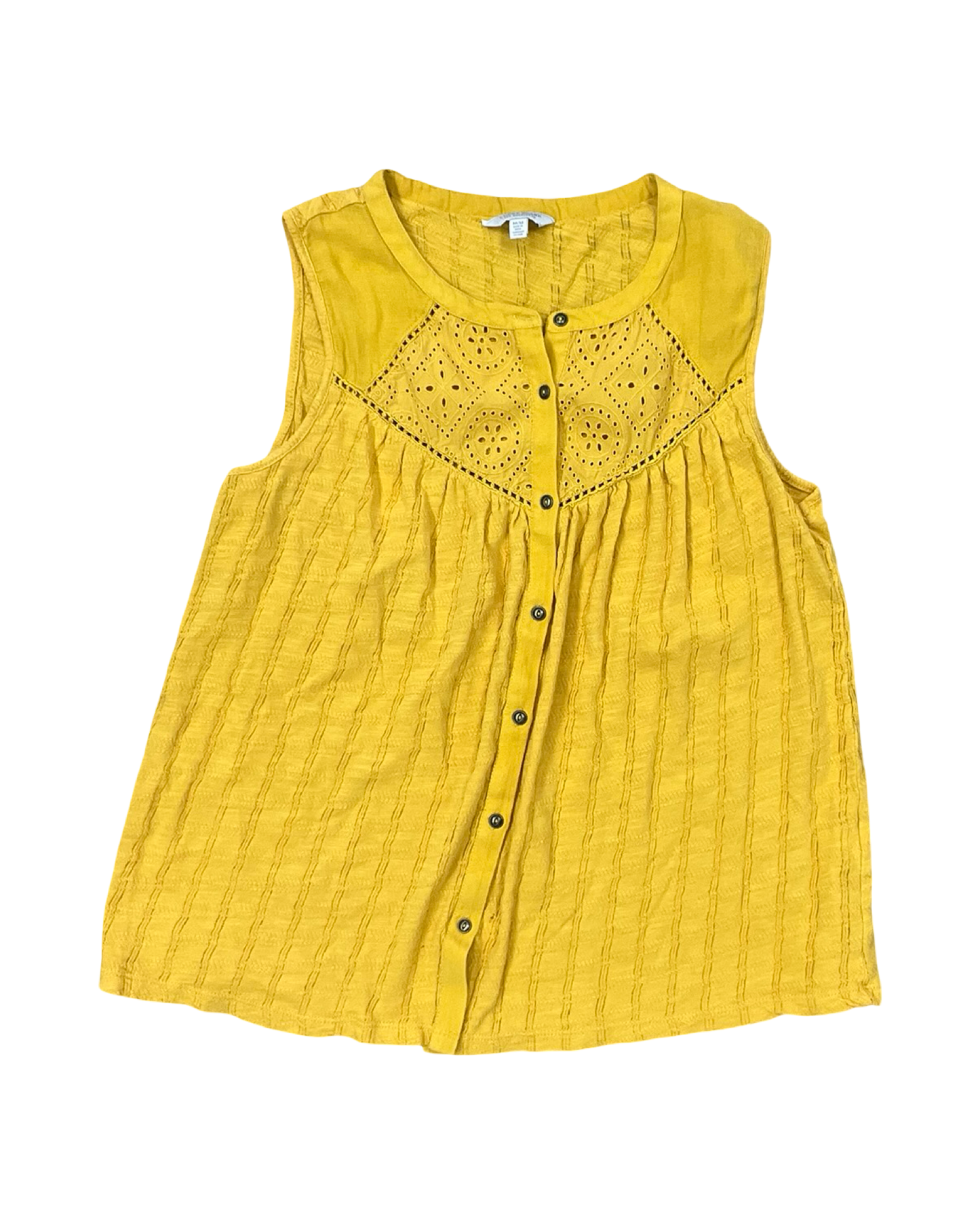 Top Sleeveless By Lucky Brand In Gold, Size:M