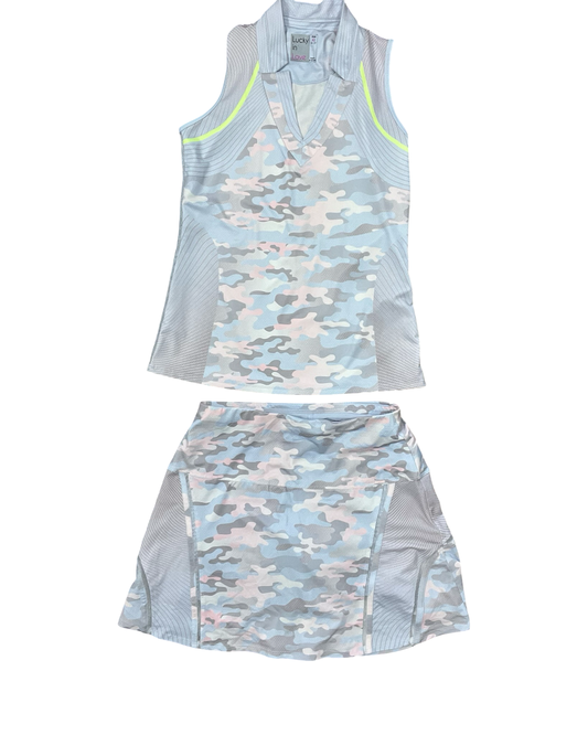 Lounge Set Shorts By Lucky In Love In Blue & Pink, Size:Xs