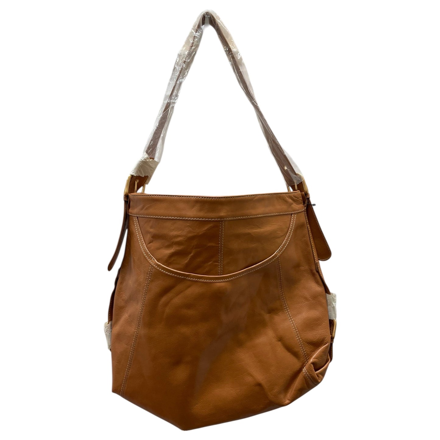 Handbag Leather By Maxx New York In Tan, Size:Large