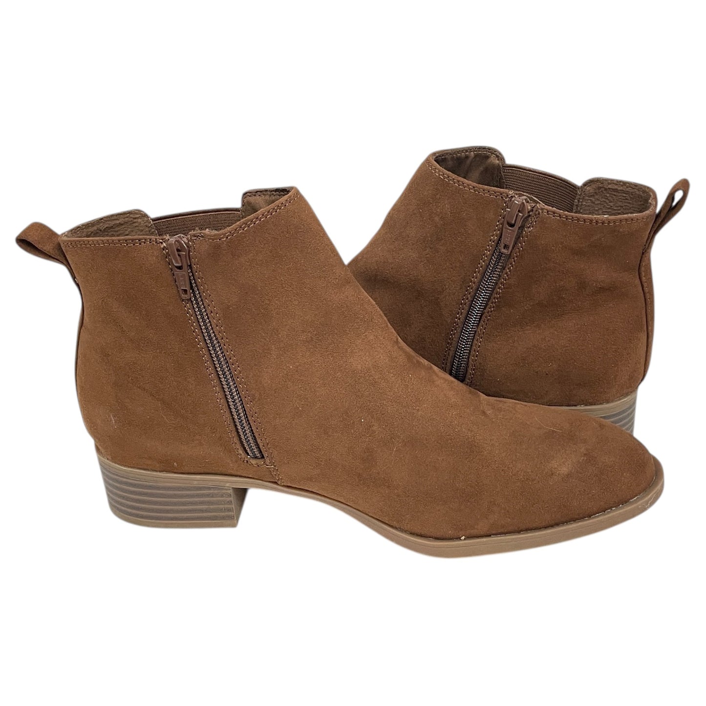 Boots Ankle Flats By So In Brown, Size:11