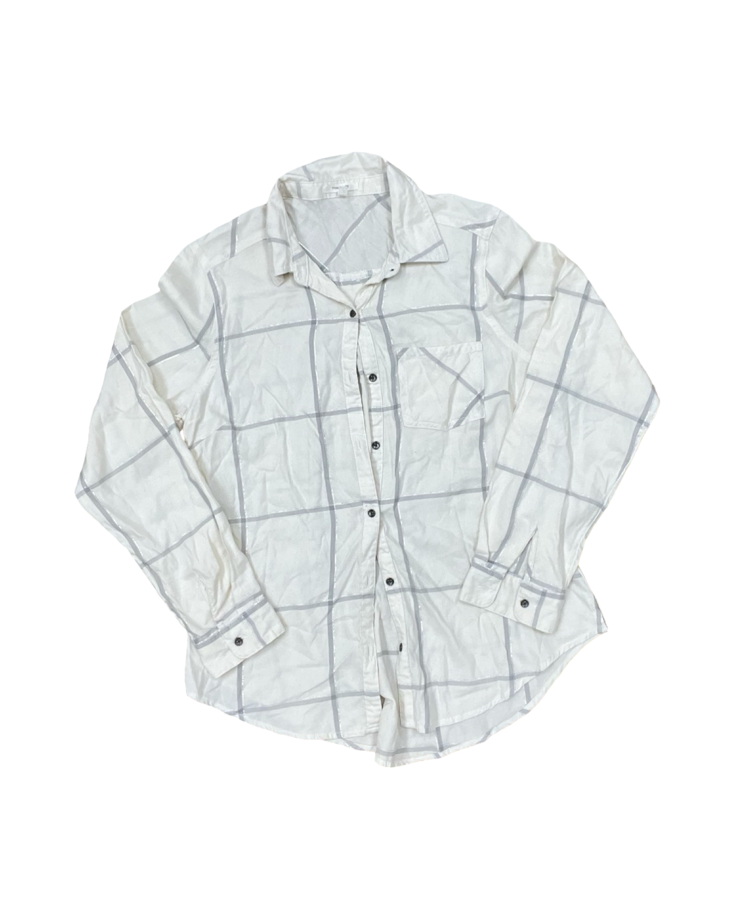 Blouse Ls By Maurices In Blue & Cream, Size:S