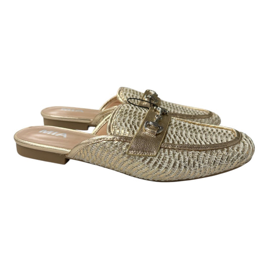 Shoes Flats By Mia In Gold, Size:8