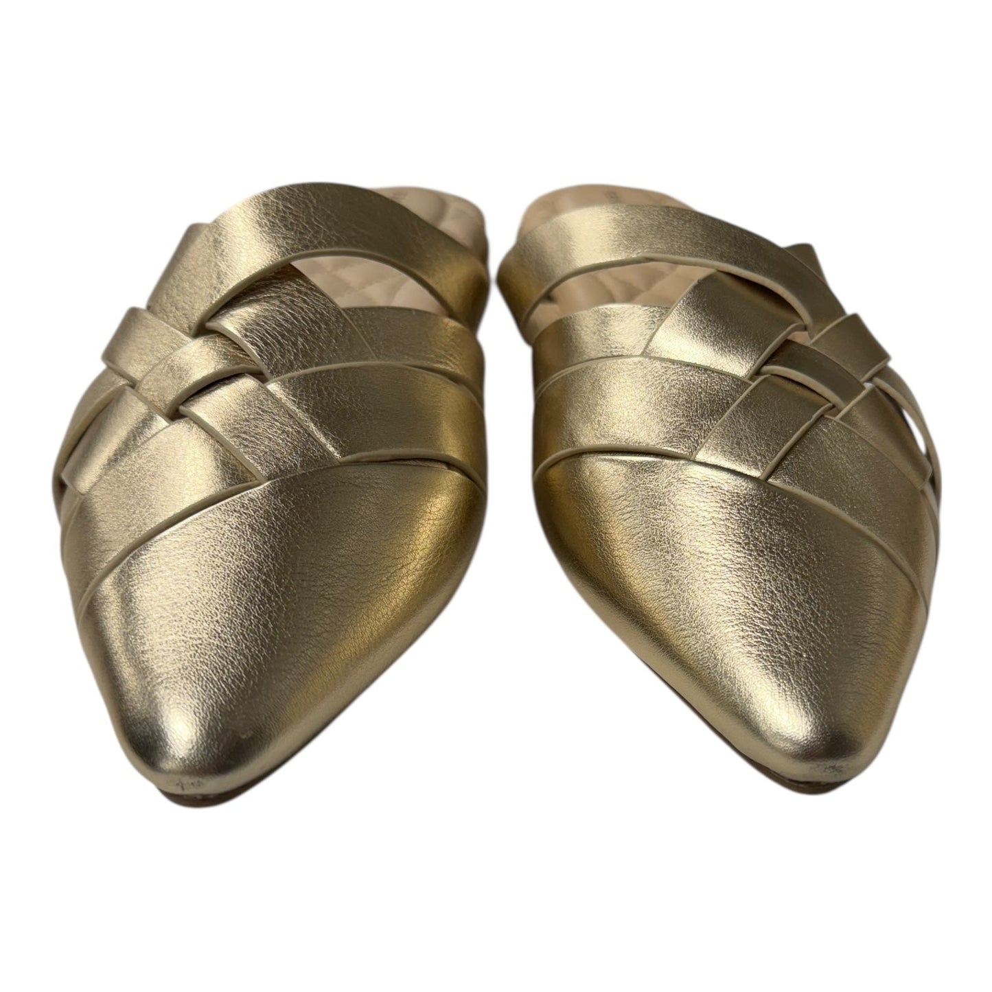 Shoes Flats By Birdies In Gold, Size:8