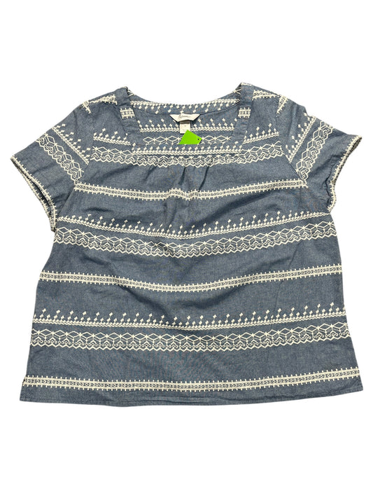 Top Ss By Cj Banks In Blue & White, Size:1X