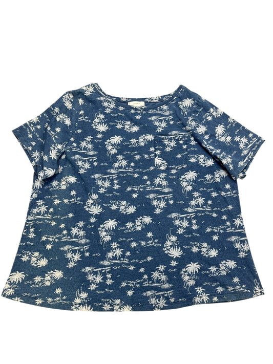 Top Ss By Cj Banks In Blue & White, Size:2X