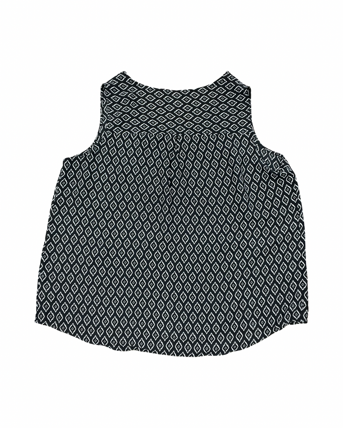 Top Sleeveless By Terra & Sky In Black & White, Size:2X