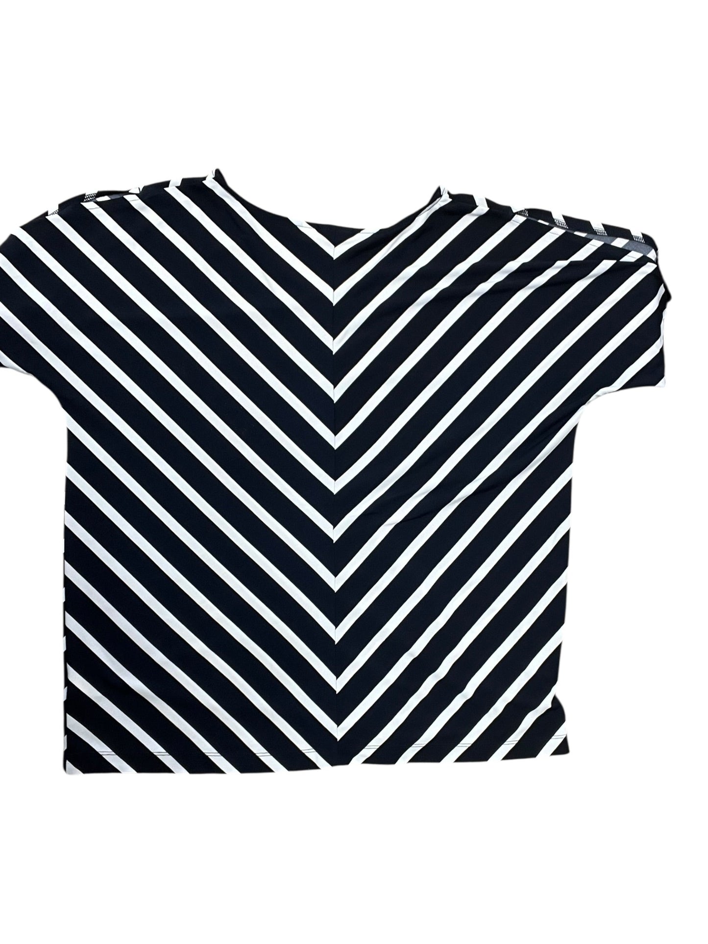 Blouse Ss By Croft And Barrow In Blue & White, Size:L