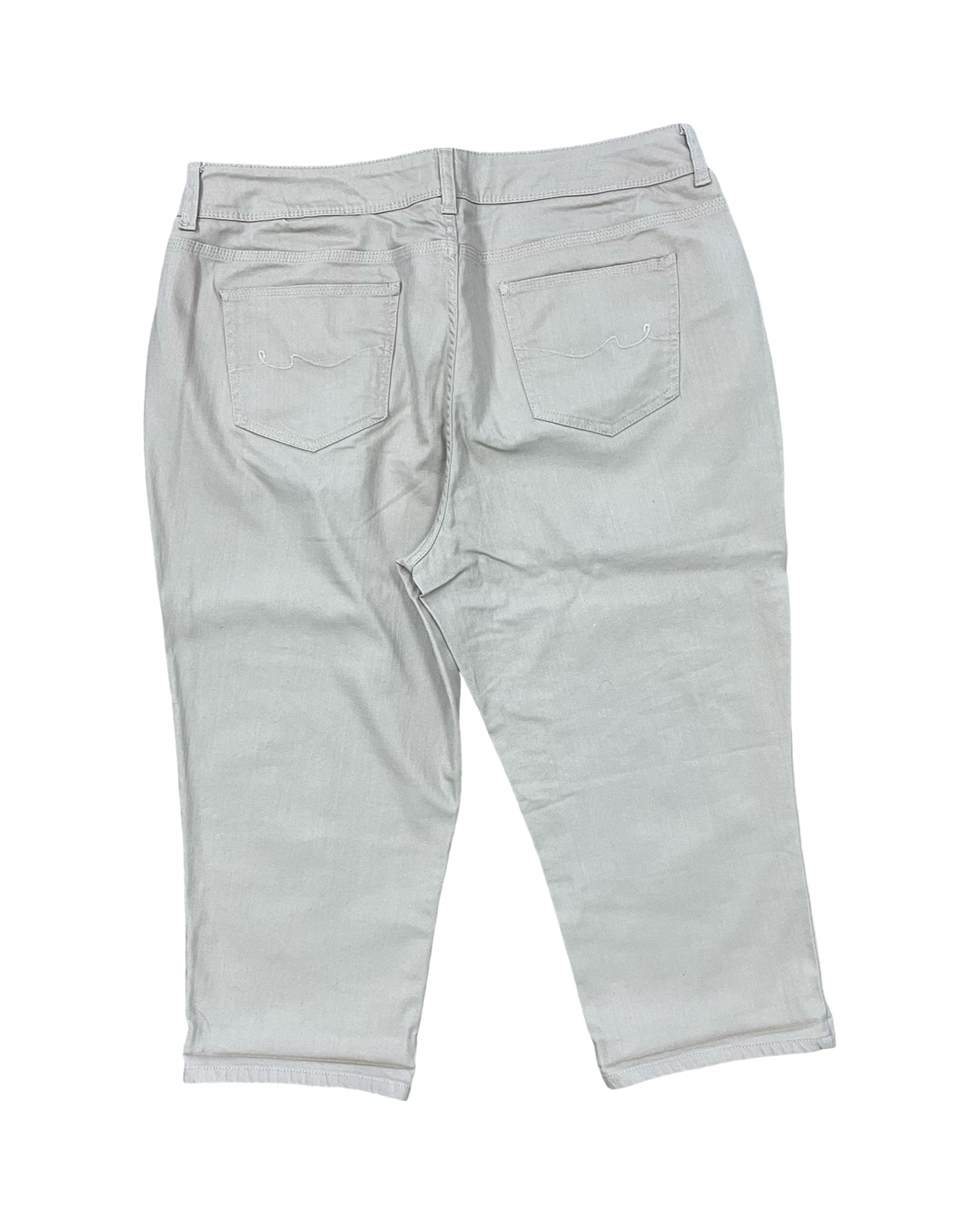 Jeans Cropped By St Johns Bay In Tan Denim, Size:18