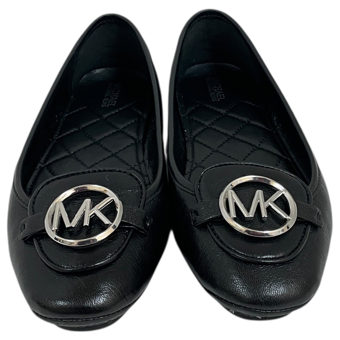 Shoes Flats By Michael By Michael Kors In Black & Silver, Size:8