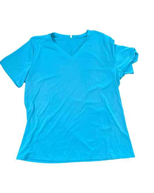 Top Ss Basic By Clothes Mentor In Teal, Size:Xl