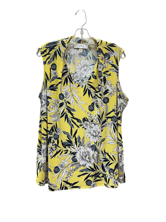 Blouse Sleeveless By Jones Studio In Blue & Yellow, Size:1X