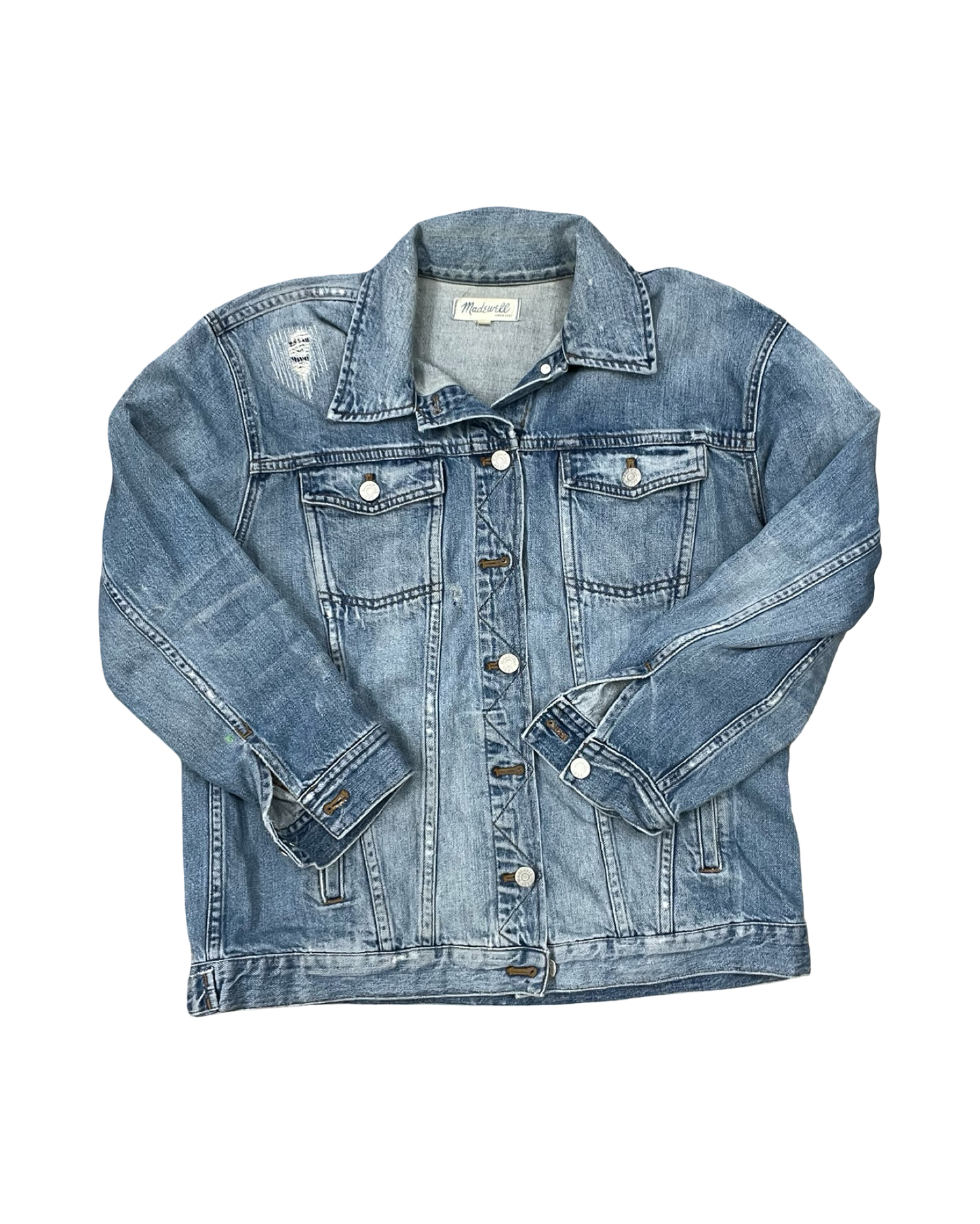 Jacket Denim By Madewell In Blue Denim, Size:L