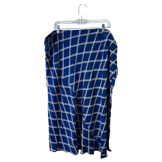 Skirt Midi By Ava & Viv In Blue & White, Size:22