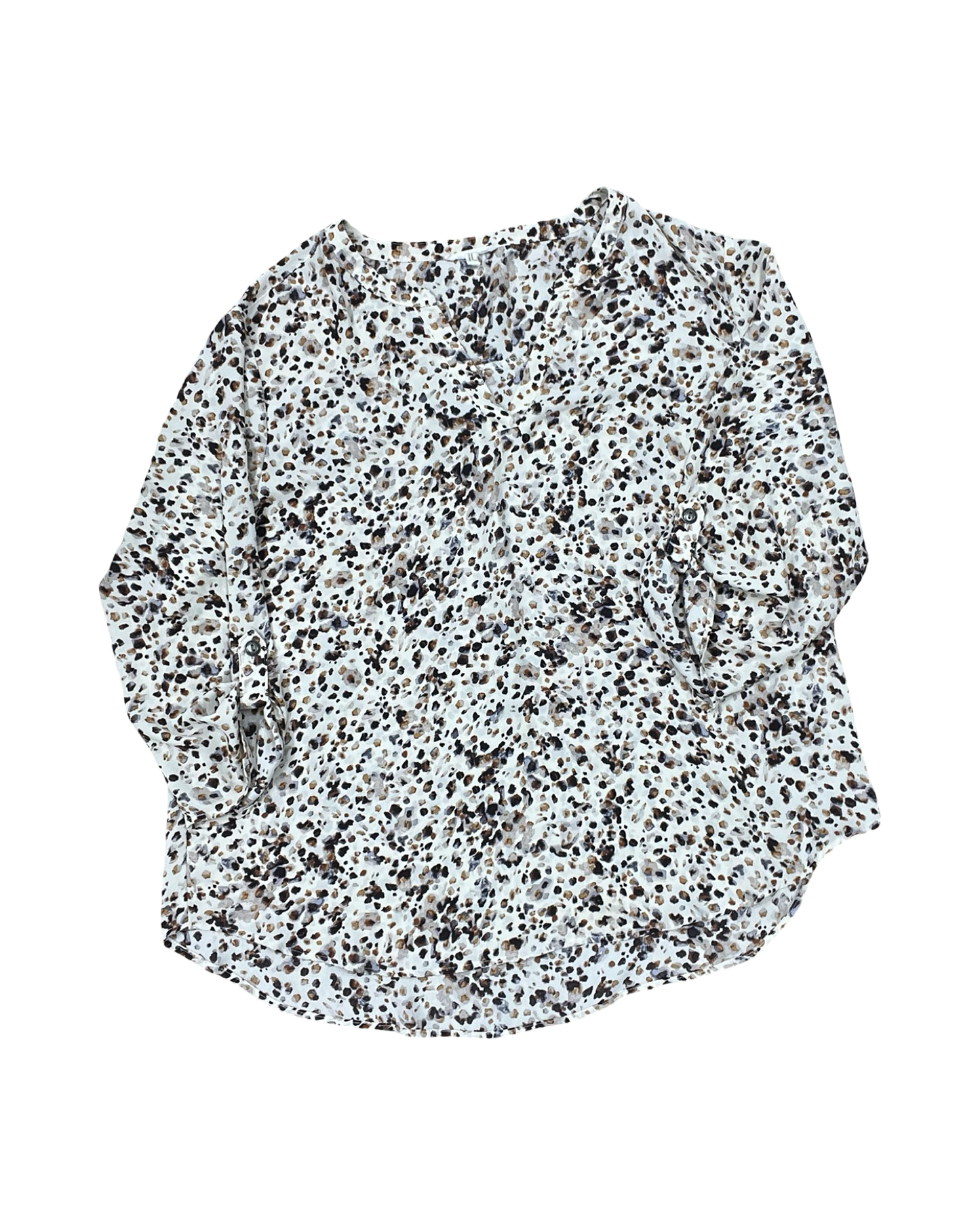 Top Ls By Maurices In Brown & Cream, Size:1X