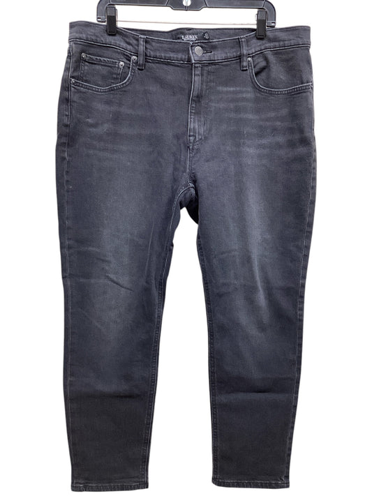 Jeans Straight By Lauren By Ralph Lauren In Black Denim, Size: 14