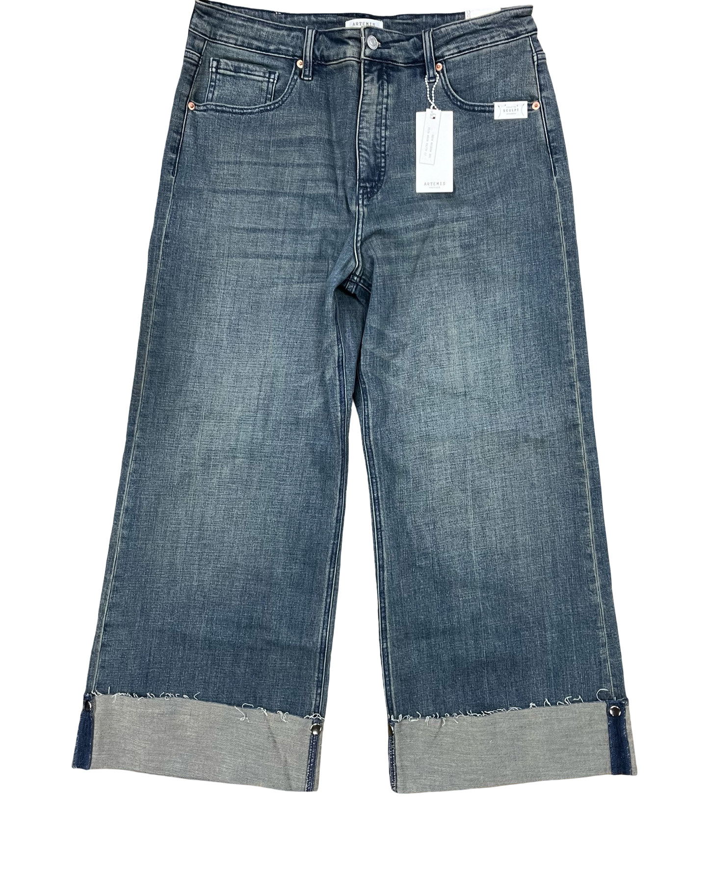 Jeans Wide Leg By Clothes Mentor In Blue Denim, Size:12
