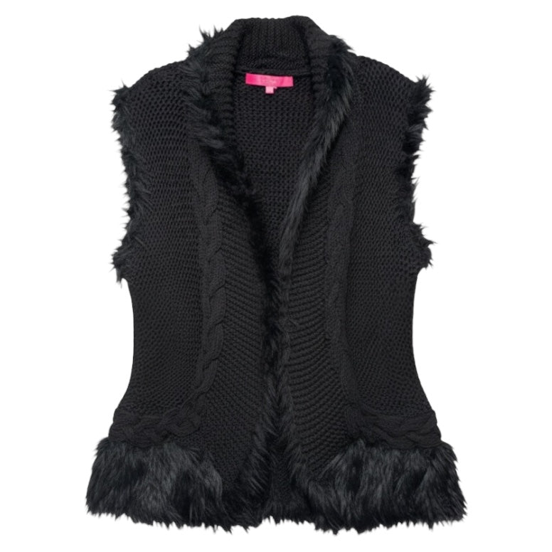Trinette Vest Designer By Lilly Pulitzer In Black, Size: M