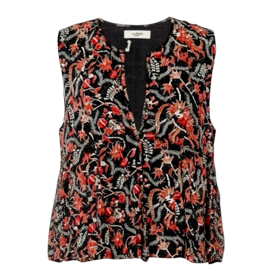 Erney Cotton Blouse Designer By Isabel Marant Etoile In Floral Print, Size: 8