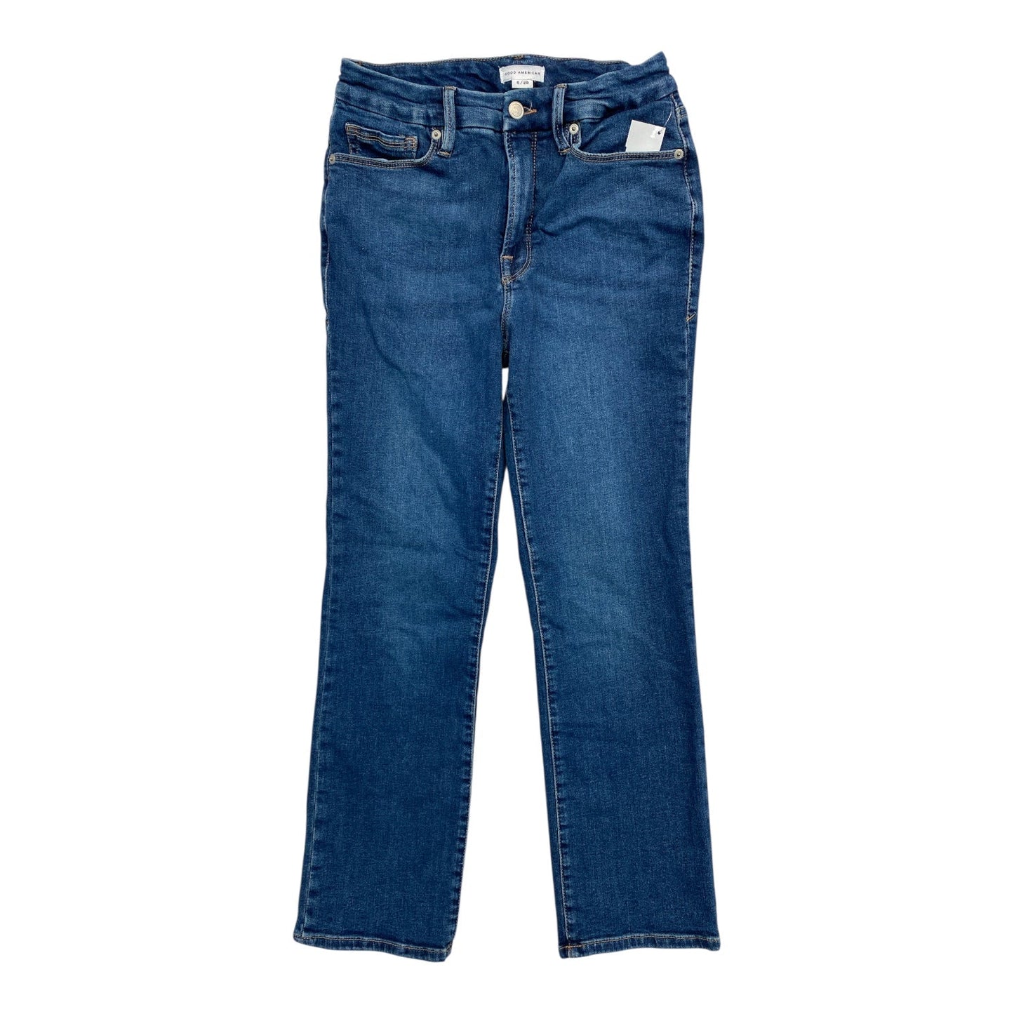 Jeans Straight By Good American In Blue Denim, Size:6