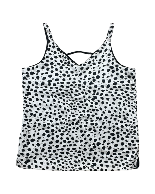 Top Sleeveless By Serra In Black & Cream, Size:L